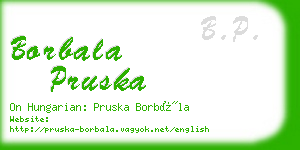 borbala pruska business card